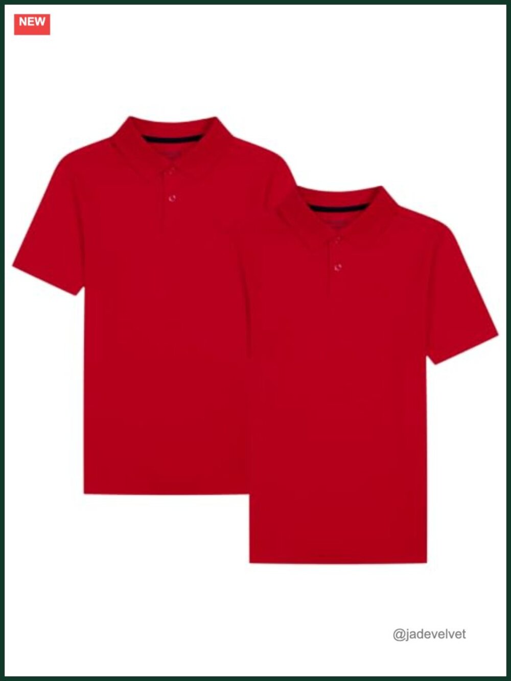 Boys School Uniform Short Sleeve Soft Jersey Polo 2-Pack